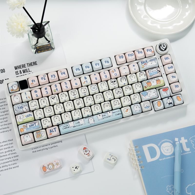 Keycap Artisan Anime - 귀여운 소녀풍 MOA 조크 베어 PBT