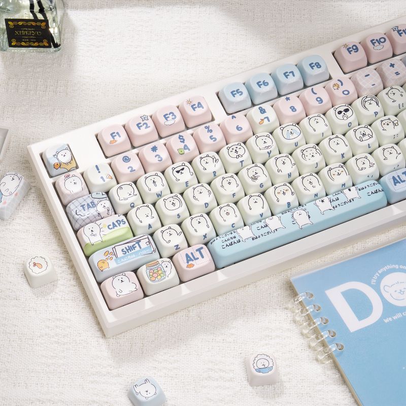 귀여운 소녀풍 MOA 조크 베어 PBT 염료승화 키캡  - Keycap Artisan Anime 리뷰 및 가격